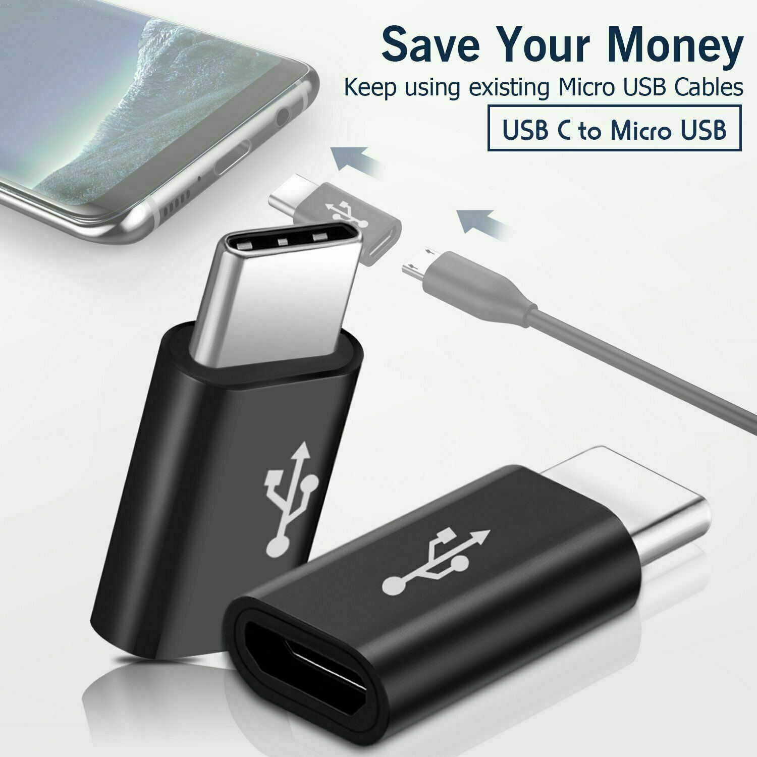 Android Micro USB Type C Connector Adapter Converter OTG Barksdale