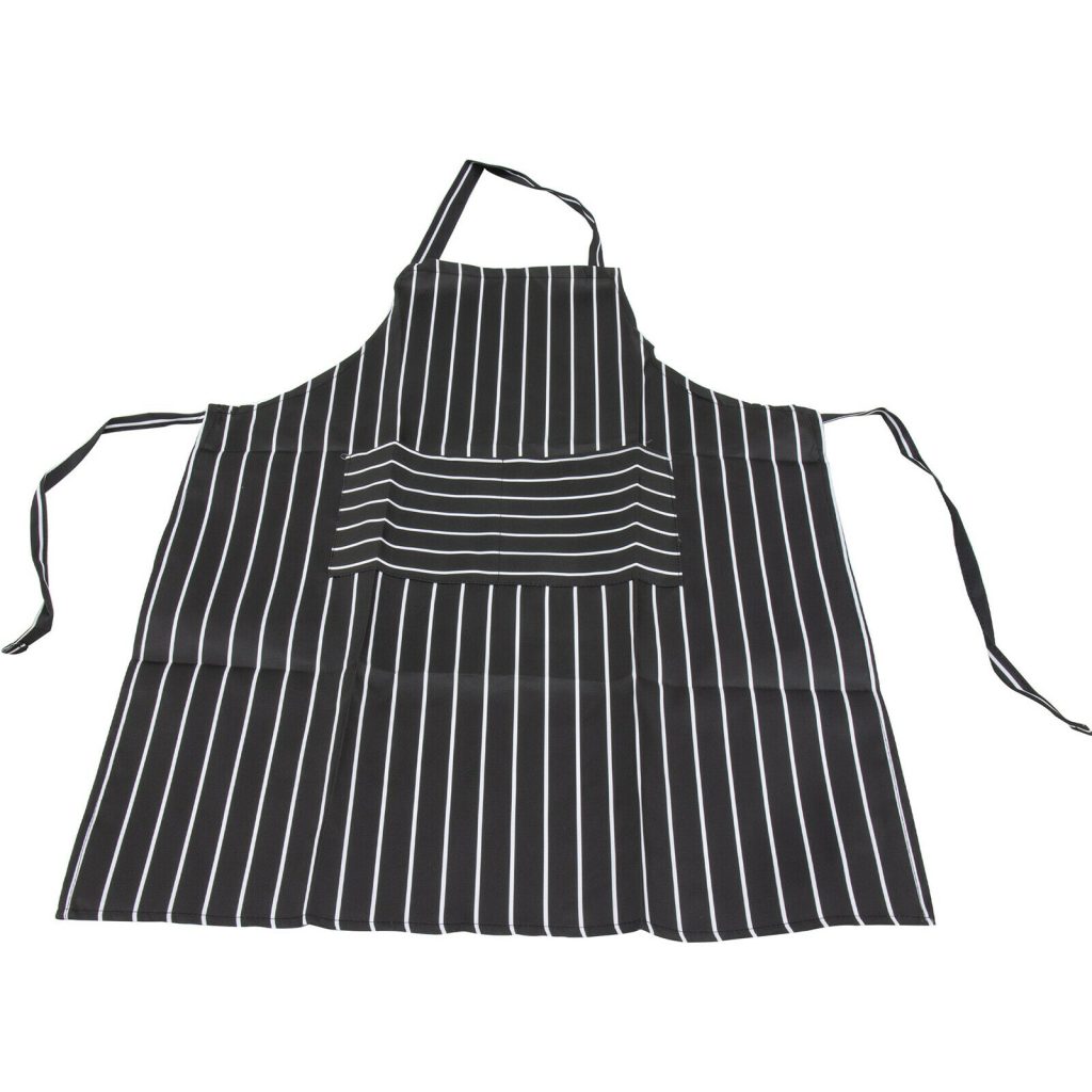 Black And White Striped Apron Chef Men Women Kitchen Food Service Cook ...