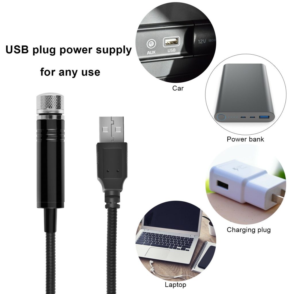3-Pack USB LED Starry Sky Roof Projector Lights – Interior Atmosphere Lamp