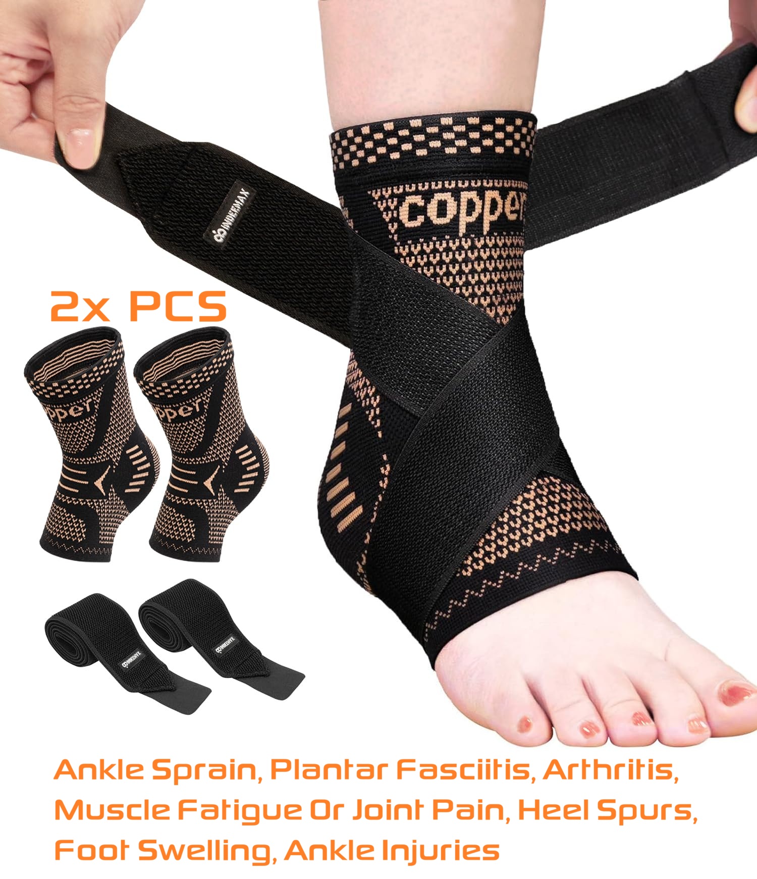 Ankle Brace Plantar Fasciitis Relief Sleeve Compression Support Sprain Protector Achilles jiji Jumia Kilimall Barksdale Nairobi Kenya main