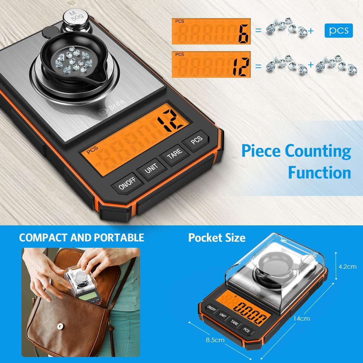Digital Milligram Scale, 50g Portable Micro Mini Scale, 0.001g Precise Professional Pocket Scale 50g Calibration Weights jiji jumia kilimall barksdale nairobi kenya 4