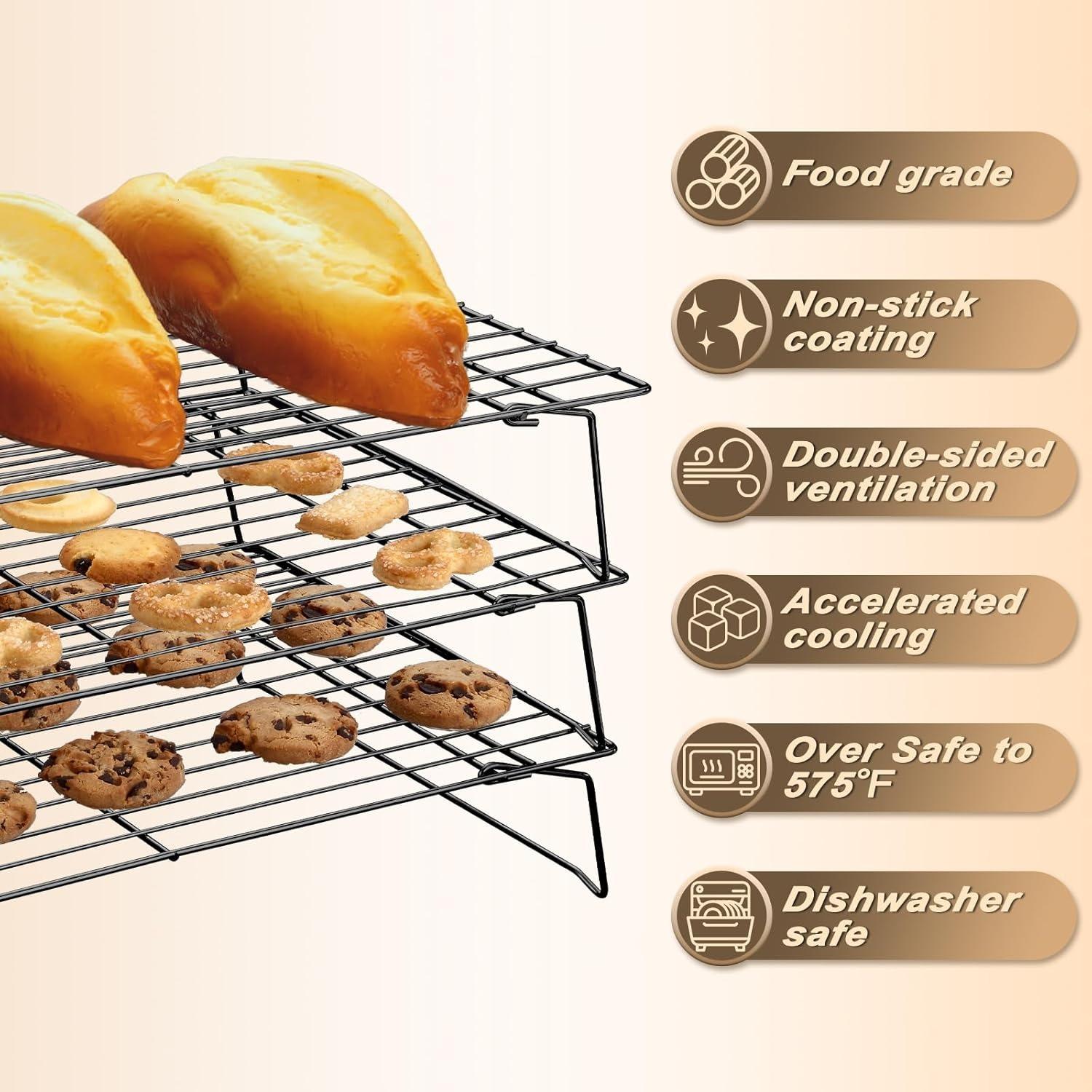 Cooling rack kitchen baking mesh black stainless steel stackable roasting cooking Jiji kilimall barksdale Jumia Nairobi Kenya 1